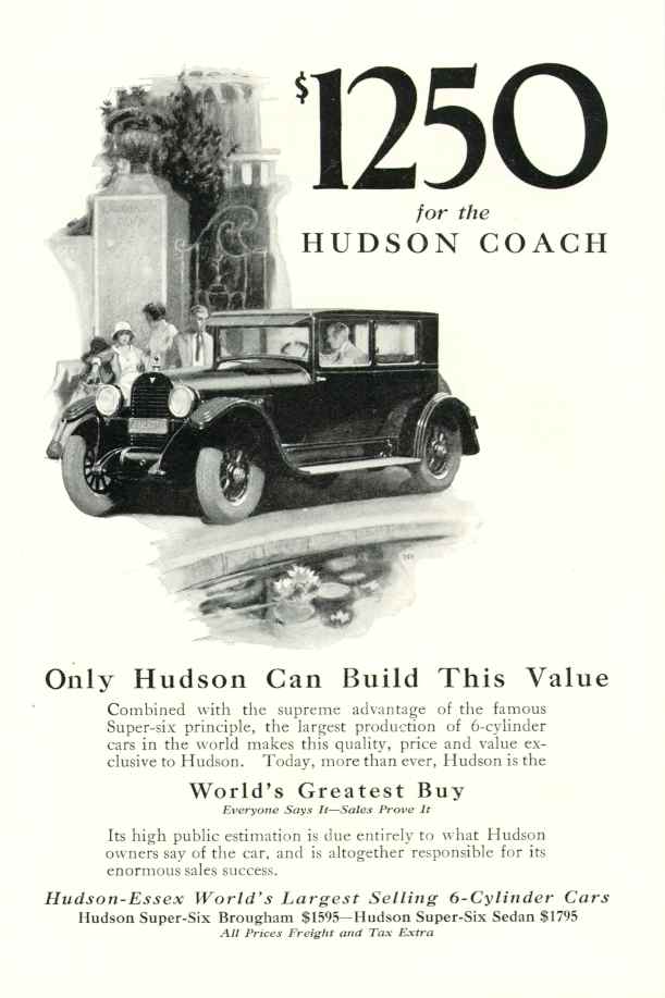 1925 Hudson Auto Advertising